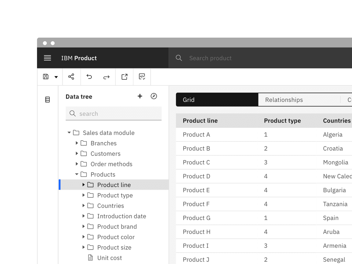 Example of tree view with node icons